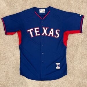 Majestic Texas Rangers Authentic Collection Cool Base Baseball Jersey Men Sz 48